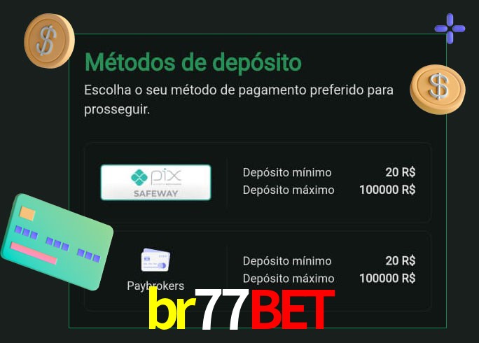 O cassino br77bet oferece uma grande variedade de métodos de pagamento